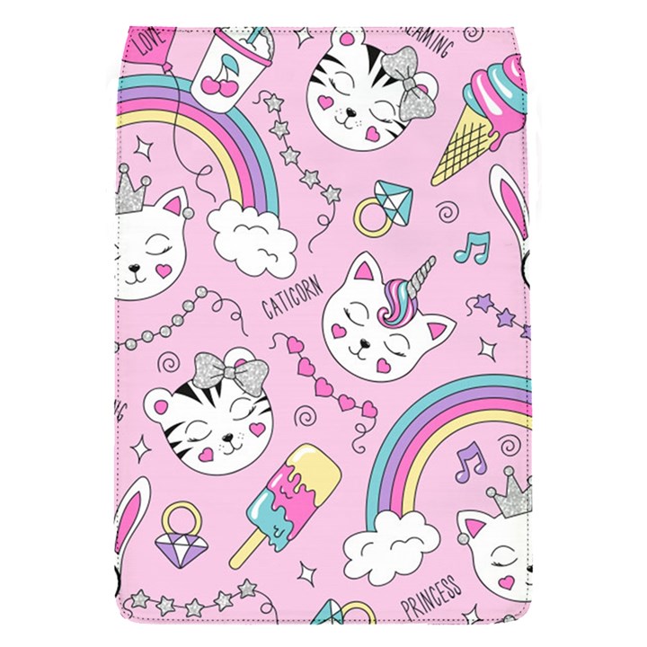 Beautiful cute animals pattern pink Beautiful cute animals pattern pink rainbow Removable Flap Cover (S)