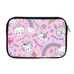 Beautiful Cute Animals Pattern Pink Beautiful Cute Animals Pattern Pink Rainbow Apple Macbook Pro 17  Zipper Case