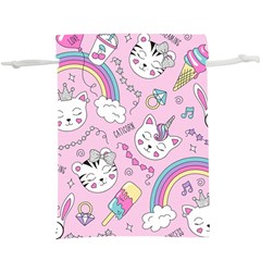 Beautiful Cute Animals Pattern Pink Beautiful Cute Animals Pattern Pink Rainbow  Lightweight Drawstring Pouch (xl) by Jancukart