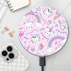 Beautiful Cute Animals Pattern Pink Beautiful Cute Animals Pattern Pink Rainbow Wireless Charger by Jancukart