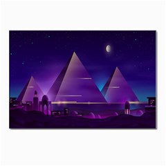 Egyptian-pyramids-night-landscape-cartoon Postcards 5  X 7  (pkg Of 10) by Jancukart