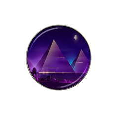 Egyptian-pyramids-night-landscape-cartoon Hat Clip Ball Marker