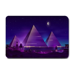 Egyptian-pyramids-night-landscape-cartoon Small Doormat