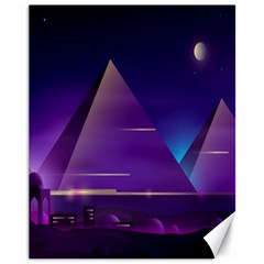 Egyptian-pyramids-night-landscape-cartoon Canvas 11  X 14 