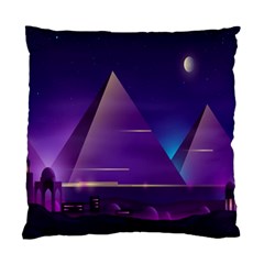 Egyptian-pyramids-night-landscape-cartoon Standard Cushion Case (one Side)