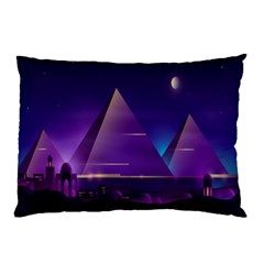 Egyptian-pyramids-night-landscape-cartoon Pillow Case by Jancukart