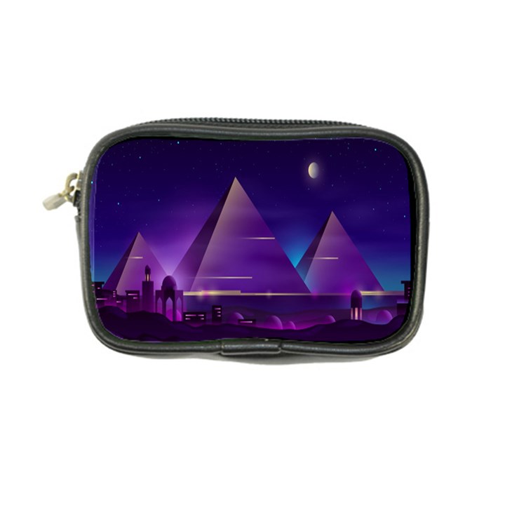 Egyptian-pyramids-night-landscape-cartoon Coin Purse