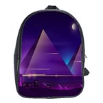 Egyptian-pyramids-night-landscape-cartoon School Bag (Large) Front