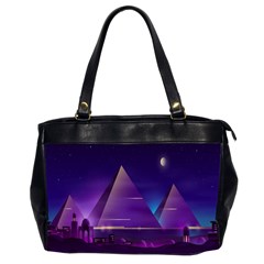 Egyptian-pyramids-night-landscape-cartoon Oversize Office Handbag (2 Sides)