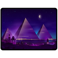 Egyptian-pyramids-night-landscape-cartoon Fleece Blanket (large) 