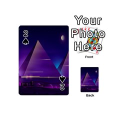 Egyptian-pyramids-night-landscape-cartoon Playing Cards 54 Designs (mini)