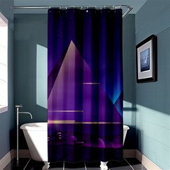 Egyptian-pyramids-night-landscape-cartoon Shower Curtain 36  X 72  (stall)  by Jancukart