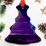 Egyptian-pyramids-night-landscape-cartoon Ornament (Christmas Tree)  Front