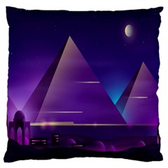 Egyptian-pyramids-night-landscape-cartoon Large Cushion Case (one Side)