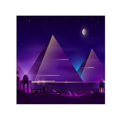 Egyptian-pyramids-night-landscape-cartoon Square Satin Scarf (30  X 30 )