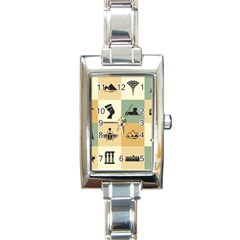 Egyptian-flat-style-icons Rectangle Italian Charm Watch