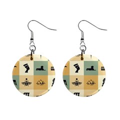 Egyptian-flat-style-icons Mini Button Earrings by Jancukart