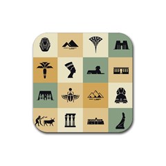 Egyptian-flat-style-icons Rubber Coaster (square) by Jancukart