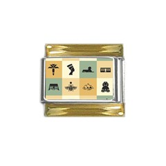 Egyptian-flat-style-icons Gold Trim Italian Charm (9mm) by Jancukart