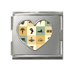 Egyptian-flat-style-icons Mega Link Heart Italian Charm (18mm)