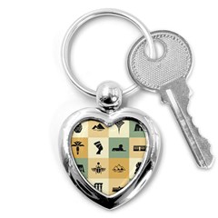 Egyptian-flat-style-icons Key Chain (Heart)