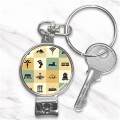 Egyptian-flat-style-icons Nail Clippers Key Chain