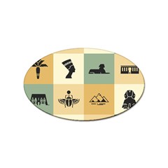 Egyptian-flat-style-icons Sticker (Oval)