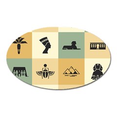 Egyptian-flat-style-icons Oval Magnet