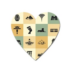 Egyptian-flat-style-icons Heart Magnet