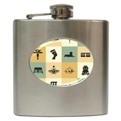 Egyptian-flat-style-icons Hip Flask (6 Oz)