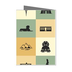 Egyptian-flat-style-icons Mini Greeting Cards (Pkg of 8)