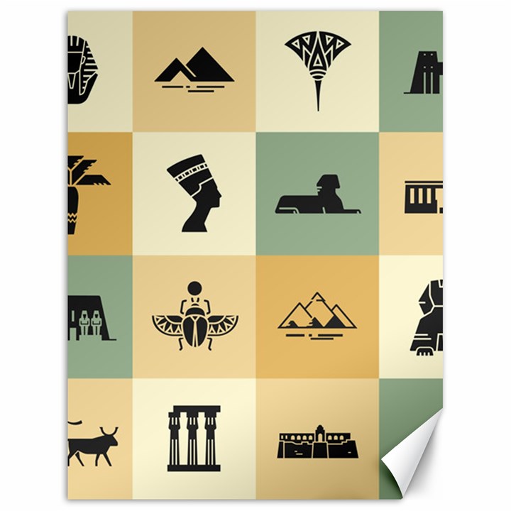 Egyptian-flat-style-icons Canvas 18  x 24 