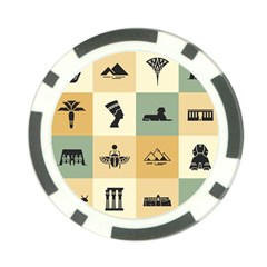 Egyptian-flat-style-icons Poker Chip Card Guard