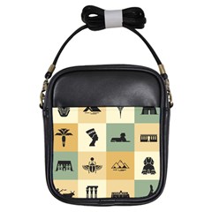 Egyptian-flat-style-icons Girls Sling Bag