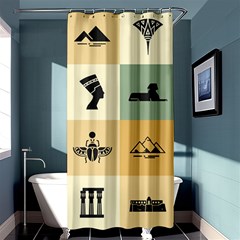 Egyptian-flat-style-icons Shower Curtain 36  X 72  (stall) 