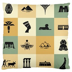 Egyptian-flat-style-icons Large Cushion Case (two Sides) by Jancukart