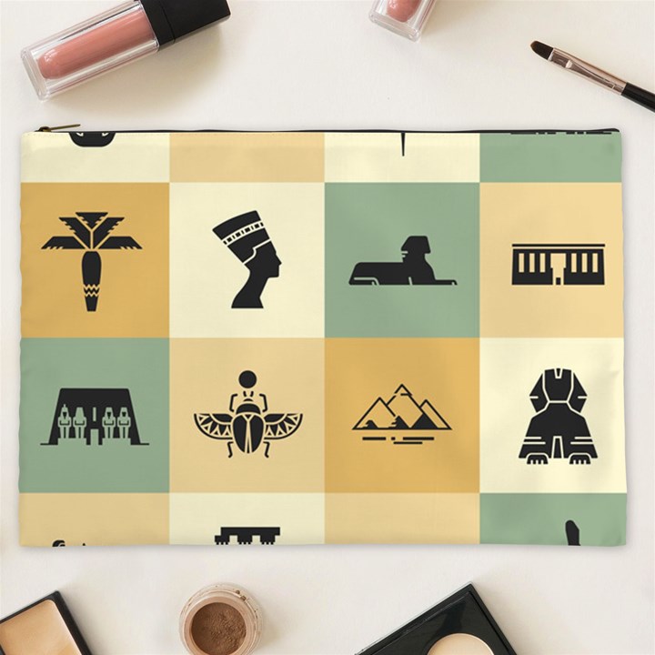 Egyptian-flat-style-icons Cosmetic Bag (XXL)