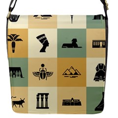 Egyptian-flat-style-icons Flap Closure Messenger Bag (s)