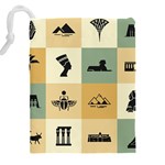 Egyptian-flat-style-icons Drawstring Pouch (4XL) Back