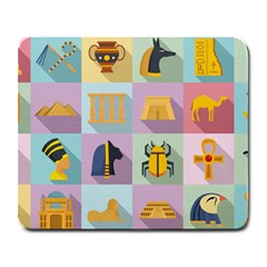 Egypt-icons-set-flat-style Large Mousepad by Jancukart