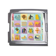 Egypt-icons-set-flat-style Mega Link Italian Charm (18mm)