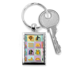 Egypt-icons-set-flat-style Key Chain (rectangle)