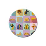 Egypt-icons-set-flat-style Rubber Round Coaster (4 pack) Front