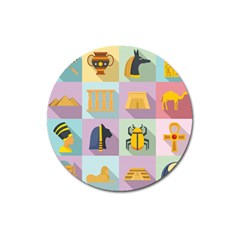 Egypt-icons-set-flat-style Magnet 3  (round)