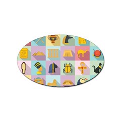 Egypt-icons-set-flat-style Sticker Oval (10 Pack)