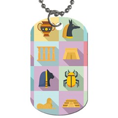 Egypt-icons-set-flat-style Dog Tag (two Sides)