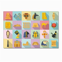 Egypt-icons-set-flat-style Postcard 4 x 6  (pkg Of 10)