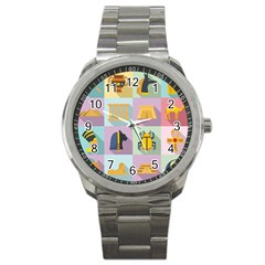 Egypt-icons-set-flat-style Sport Metal Watch