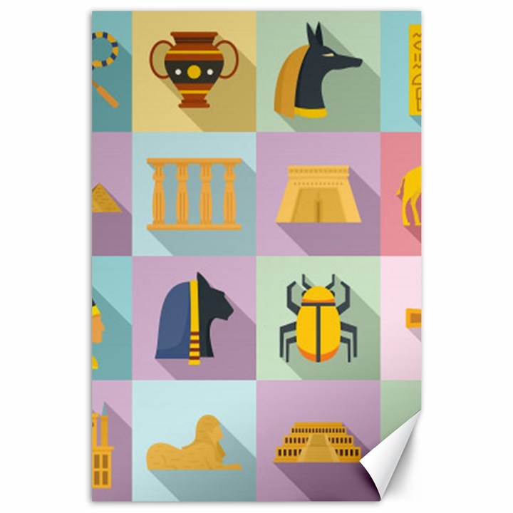 Egypt-icons-set-flat-style Canvas 24  x 36 