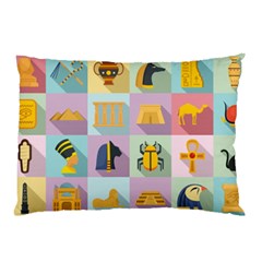 Egypt-icons-set-flat-style Pillow Case